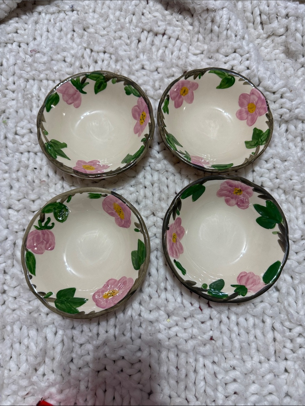 SET OF 4 Soup/Cereal Bowls FRANCISCAN DESERT ROSE England 6”